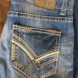 Men’s Buckle Black Jeans